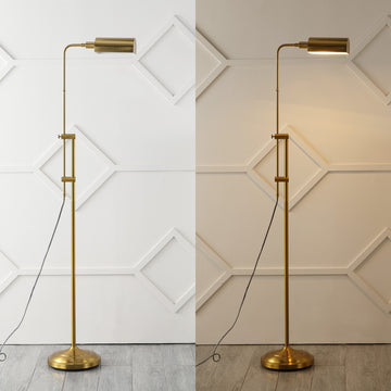 Zinnia 63" Industrial Minimalist Height-Adjustable Iron Pharmacy LED Floor Lamp - JONATHAN Y
